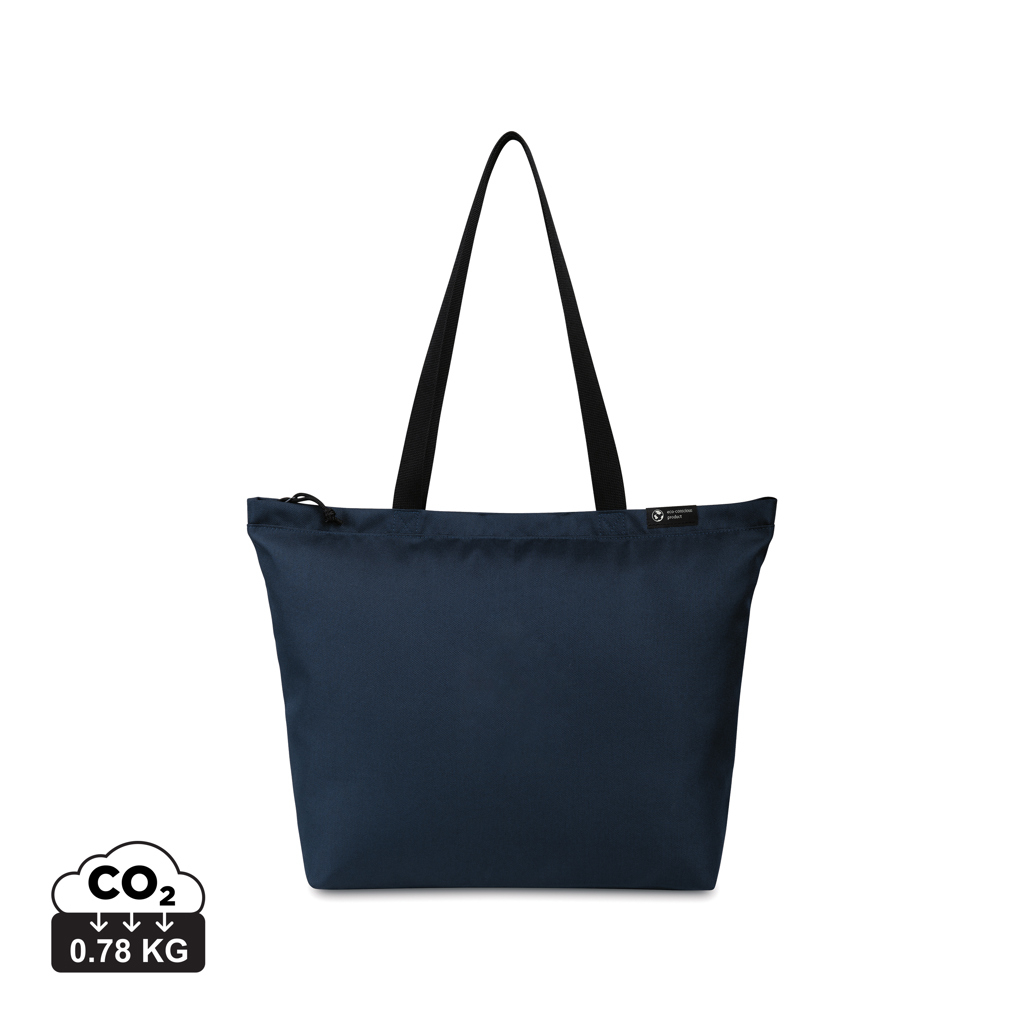 Sac shopping tote promotionnel en tissu recyclé AWARE™ Bleu marine